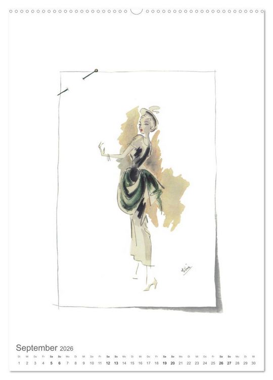 Produktbild: FIGURINEN 2026 - Fashion von 1949 - Originale von Elina Ruffinengo (Wandkalender 2026 DIN A2 hoch), CALVENDO Monatskalender