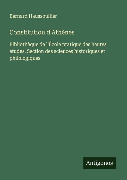 Produktbild: Constitution d'Ath&egrave;nes