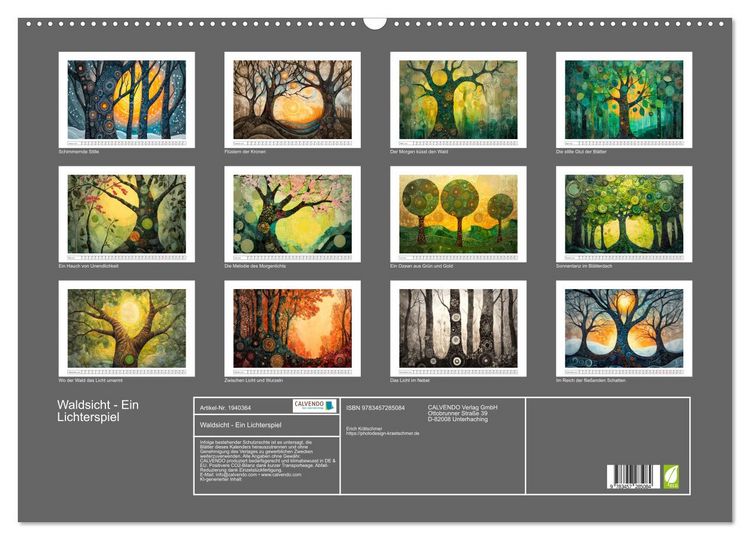 Produktbild: Waldsicht - Ein Lichterspiel (Wandkalender 2026 DIN A2 quer), CALVENDO Monatskalender