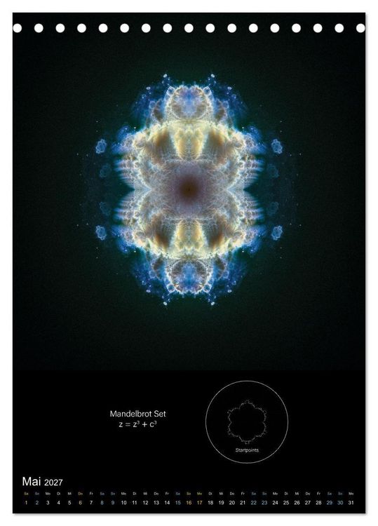 Produktbild: Buddhabrot fractal art (Tischkalender 2027 DIN A5 hoch), CALVENDO Monatskalender
