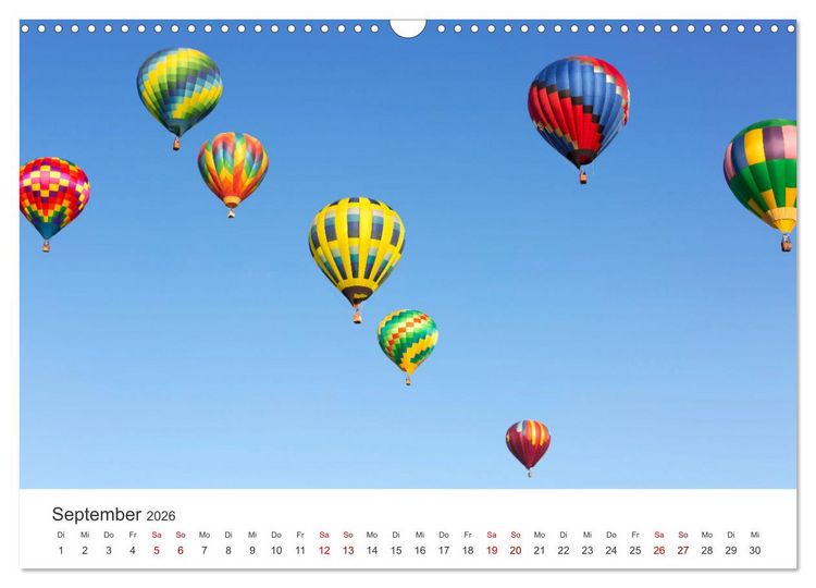 Produktbild: Kunterbunte Hei&szlig;luftballone (Wandkalender 2026 DIN A3 quer), CALVENDO Monatskalender