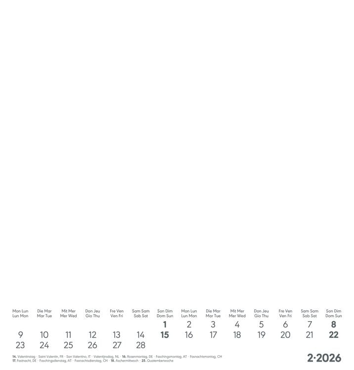 Produktbild: Kreativ-Kalender weiß 2026 - 21x22 cm - Foto, Malen, Basteln - datiert - Kreativkalender - Foto-Kalender - Alpha Edition