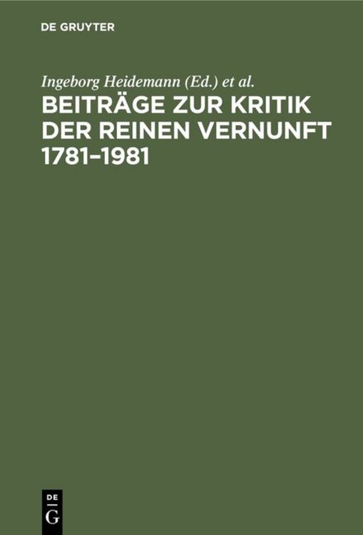 Produktbild: Beitr&auml;ge zur Kritik der reinen Vernunft 1781&ndash;1981