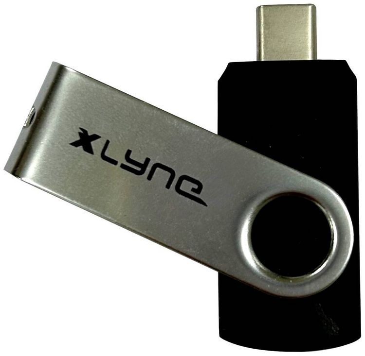 Produktbild: Xlyne USB-Stick Retail 8GB Schwarz/Silber 7600800 USB-C&reg;