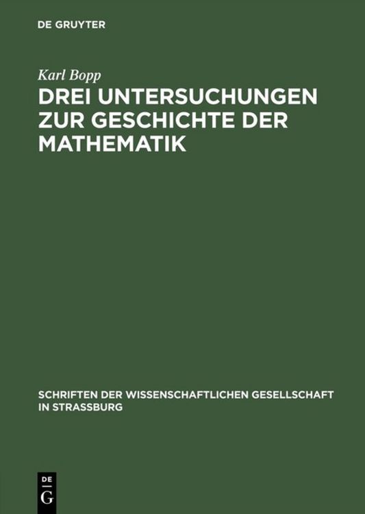 Produktbild: Drei Untersuchungen zur Geschichte der Mathematik