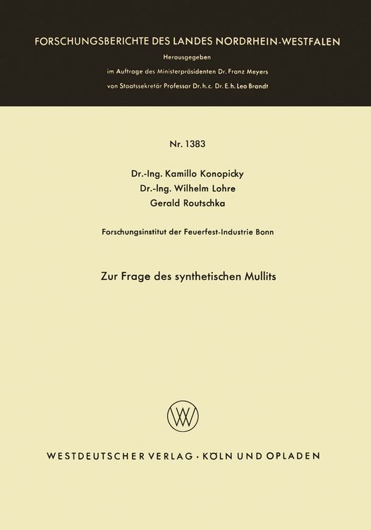 Produktbild: Zur Frage des synthetischen Mullits