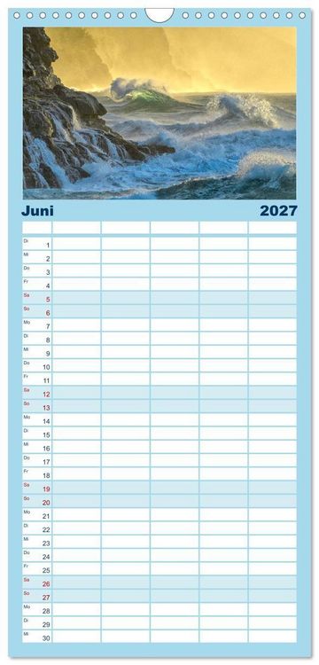 Produktbild: Familienplaner 2027 - Kraftplatz Wilde K&uuml;sten mit 5 Spalten (Wandkalender, 21 x 45 cm) CALVENDO