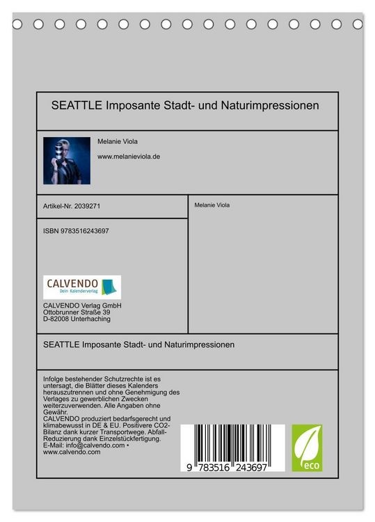Produktbild: SEATTLE Imposante Stadt- und Naturimpressionen (Tischkalender 2026 DIN A5 hoch), CALVENDO Monatskalender
