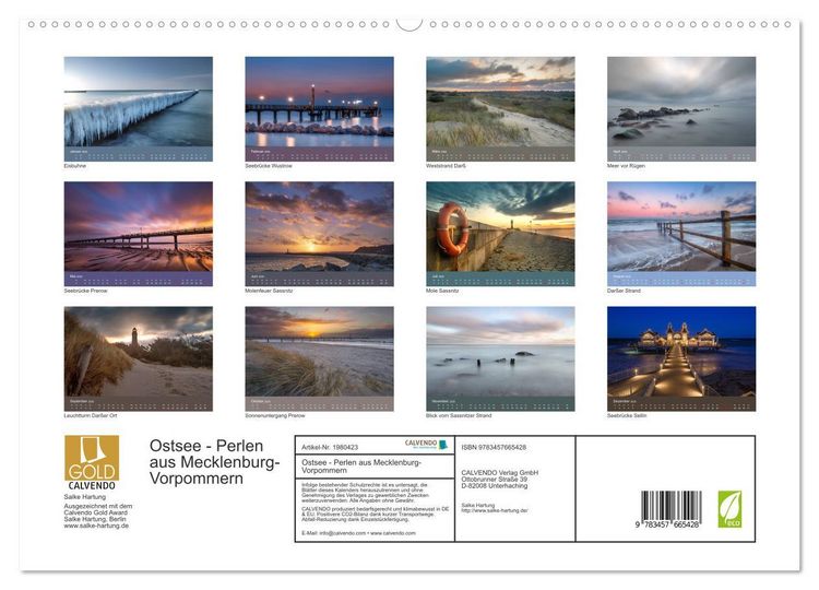 Produktbild: Ostsee - Perlen aus Mecklenburg-Vorpommern (hochwertiger Premium Wandkalender 2026 DIN A2 quer), Kunstdruck in Hochglanz