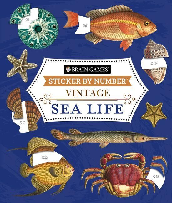 Produktbild: Brain Games - Sticker by Number - Vintage: Sea Life (28 Images to Sticker)