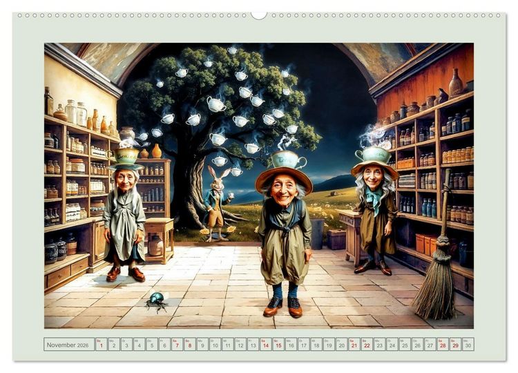 Produktbild: Die geheime Zauberwelt der alten Damen (Wandkalender 2026 DIN A2 quer), CALVENDO Monatskalender