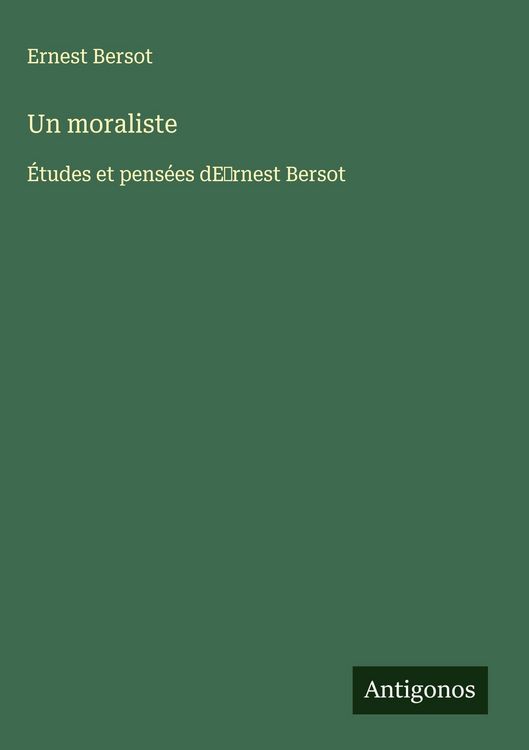 Produktbild: Un moraliste