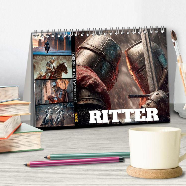 Produktbild: Ritter - Legenden aus Stahl und Ehre (Tischkalender 2026 DIN A5 quer), CALVENDO Monatskalender