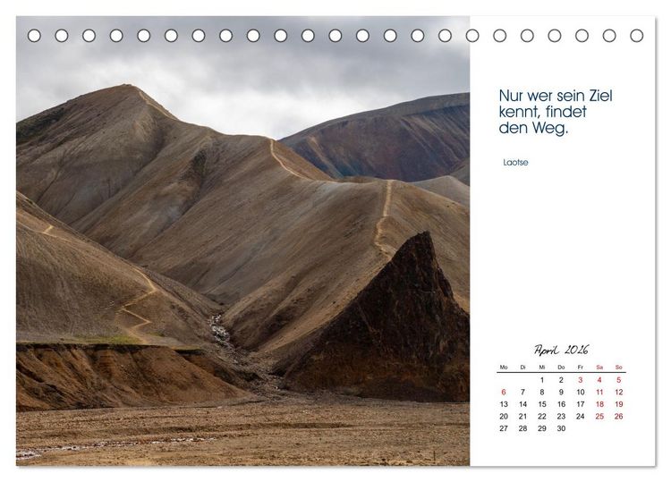 Produktbild: Insel der Elemente &ndash; Island in Bildern und Gedanken (Tischkalender 2026 DIN A5 quer), CALVENDO Monatskalender