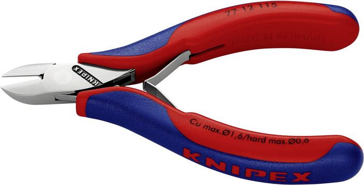Produktbild: Knipex 77 12 115 Elektronik- u. Feinmechanik Seitenschneider mit Facette 115mm