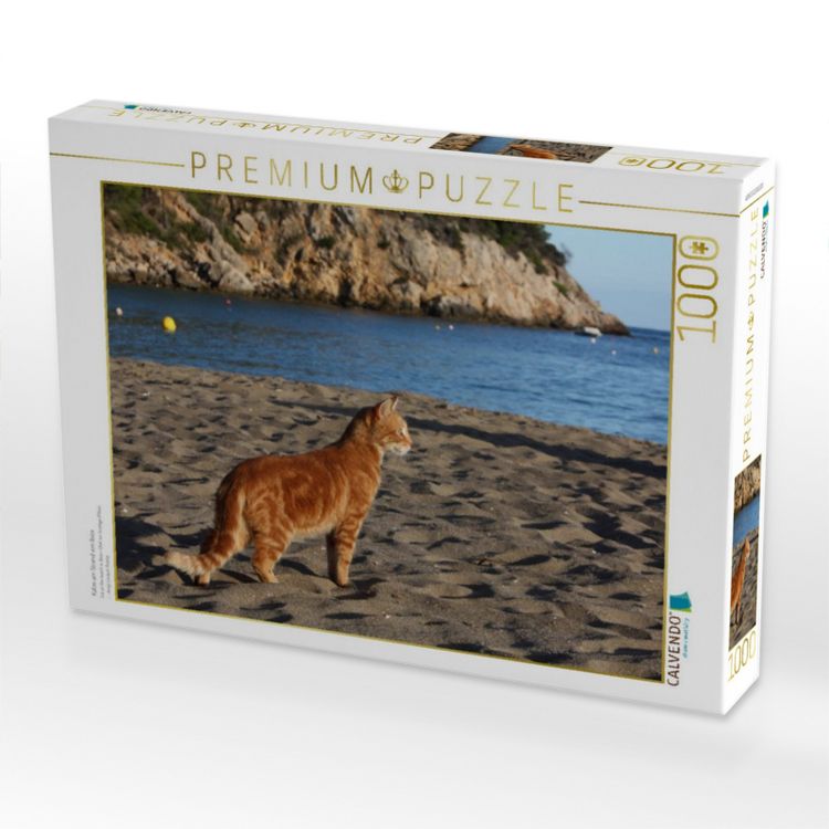 Produktbild: CALVENDO Puzzle Katze am Strand von Ibiza | 1000 Teile Lege-Gr&ouml;&szlig;e 64x48cm Foto-Puzzle f&uuml;r gl&uuml;ckliche Stunden