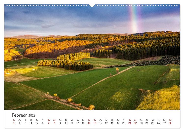 Produktbild: Das Sauerland bei Brilon aus der Vogelperspektive (hochwertiger Premium Wandkalender 2026 DIN A2 quer), Kunstdruck in Hochglanz