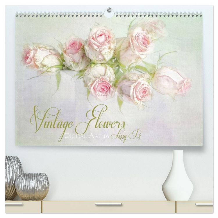 Produktbild: Vintage Flowers (hochwertiger Premium Wandkalender 2026 DIN A2 quer), Kunstdruck in Hochglanz