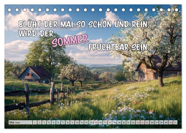 Produktbild: Bauernweisheiten - Stimmen der Natur (Tischkalender 2026 DIN A5 quer), CALVENDO Monatskalender