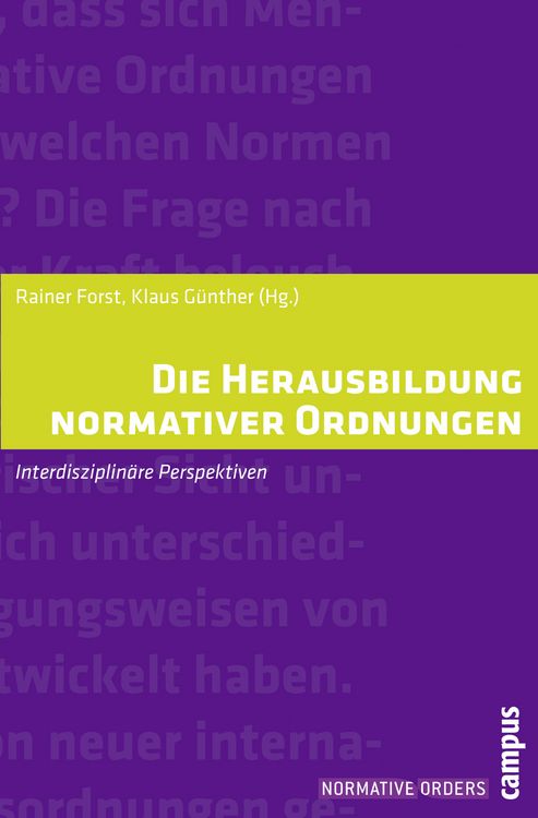 Produktbild: Die Herausbildung normativer Ordnungen