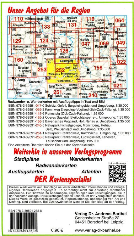 Produktbild: Wander- und Radwanderkarte Naturpark Frankenwald, Bad Steben, Selbitz, Schwarzenbach a. Wald und Umgebung