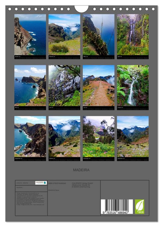 Produktbild: MADEIRA (Wandkalender 2026 DIN A4 hoch), CALVENDO Monatskalender