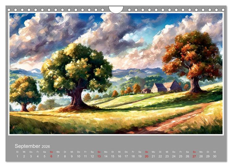 Produktbild: Landschaften im Jahreskreis (Wandkalender 2026 DIN A4 quer), CALVENDO Monatskalender