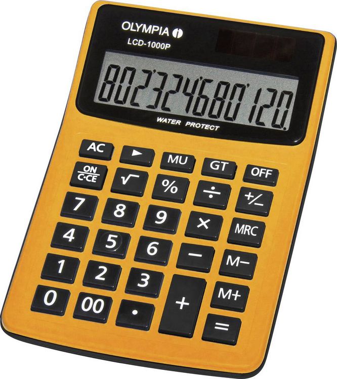 Produktbild: Olympia LCD 1000P Tischrechner Orange Display (Stellen): 12 solarbetrieben, batteriebetrieben (B x H x T) 106 x 40 x 158 mm