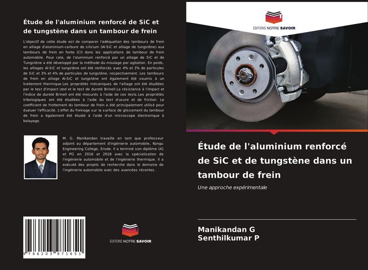 Produktbild: &Eacute;tude de l'aluminium renforc&eacute; de SiC et de tungst&egrave;ne dans un tambour de frein
