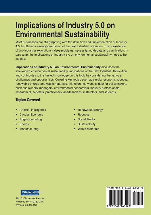 Produktbild: Implications of Industry 5.0 on Environmental Sustainability