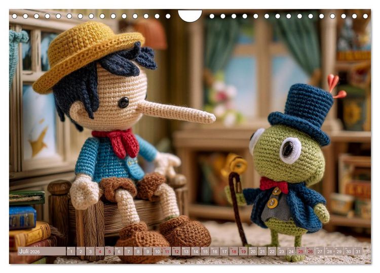 Produktbild: Amigurumi Erz&auml;hlzauber. Fantastische Geschichten als H&auml;kelkunst inszeniert (Wandkalender 2026 DIN A4 quer), CALVENDO Monatskalender