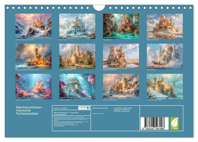 Produktbild: M&auml;rchenschl&ouml;sser - Imposante Fantasiepal&auml;ste (Wandkalender 2026 DIN A4 quer), CALVENDO Monatskalender
