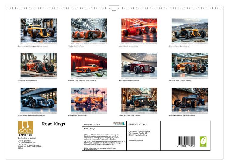 Produktbild: Road Kings (Wandkalender 2027 DIN A3 quer), CALVENDO Monatskalender