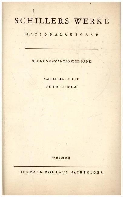 Produktbild: Schillers Werke. Nationalausgabe