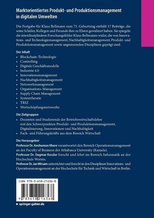 Produktbild: Marktorientiertes Produkt- und Produktionsmanagement in digitalen Umwelten