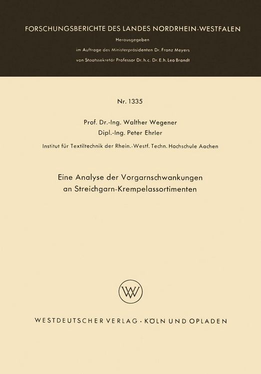 Produktbild: Eine Analyse der Vorgarnschwankungen an Streichgarn-Krempelassortimenten