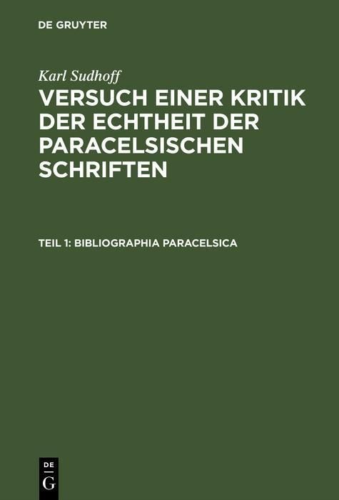 Produktbild: Bibliographia Paracelsica