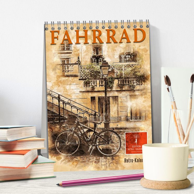 Produktbild: Fahrrad - Retro-Kalender (Tischkalender 2026 DIN A5 hoch), CALVENDO Monatskalender