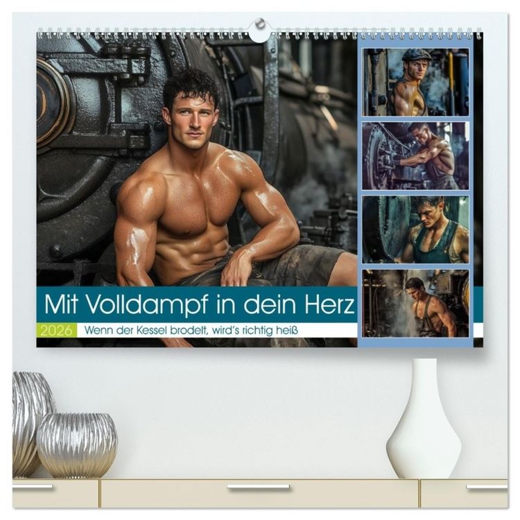 Produktbild: Mit Volldampf in dein Herz (hochwertiger Premium Wandkalender 2026 DIN A2 quer), Kunstdruck in Hochglanz