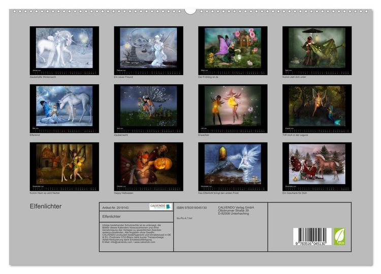 Produktbild: Elfenlichter (hochwertiger Premium Wandkalender 2026 DIN A2 quer), Kunstdruck in Hochglanz