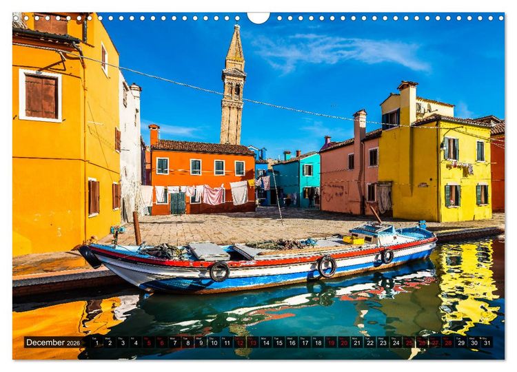 Produktbild: Burano - The colourful island (Wall Calendar 2026 DIN A3 landscape), CALVENDO 12 Month Wall Calendar