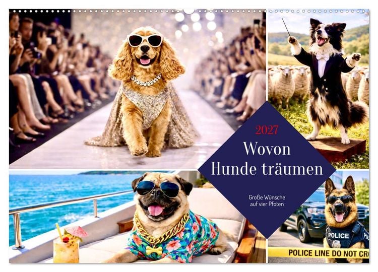 Produktbild: Wovon Hunde tr&auml;umen (Wandkalender 2027 DIN A2 quer), CALVENDO Monatskalender
