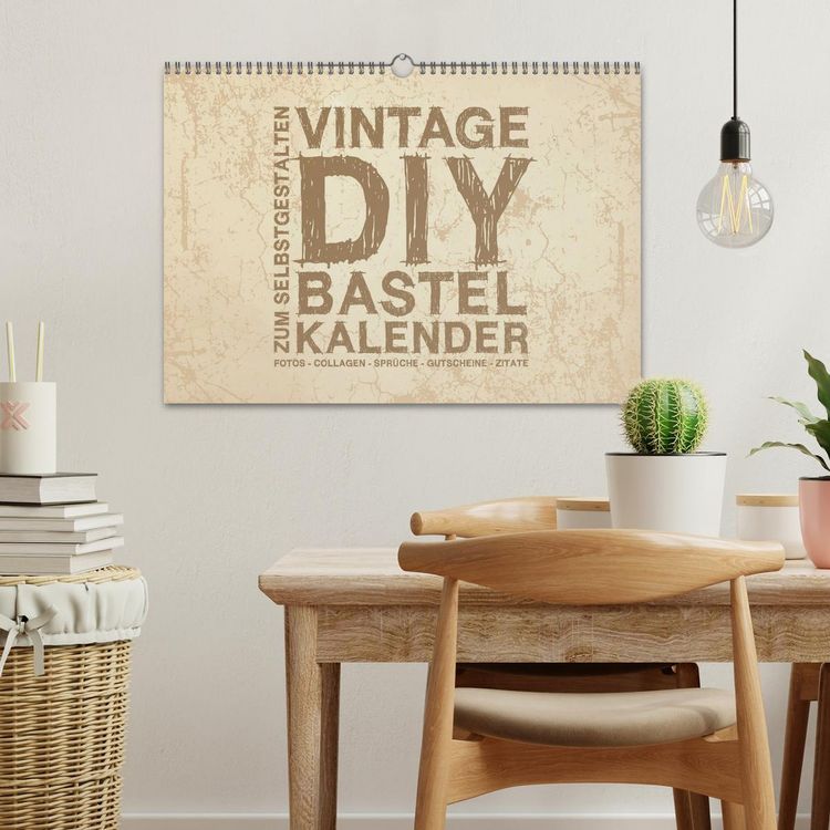 Produktbild: Vintage DIY Bastel-Kalender - Zum Selbstgestalten (Wandkalender 2026 DIN A3 quer), CALVENDO Monatskalender