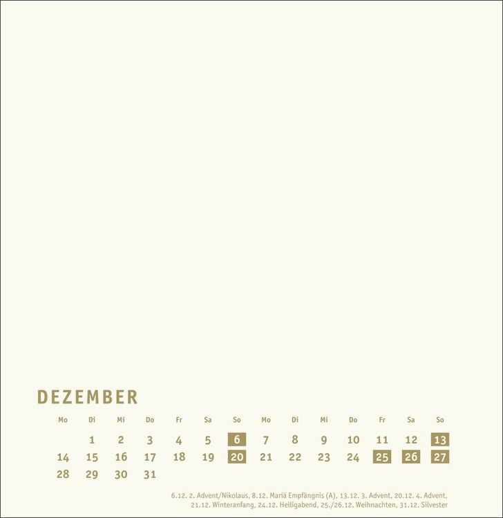 Produktbild: Premium-Bastelkalender gold groß 2026