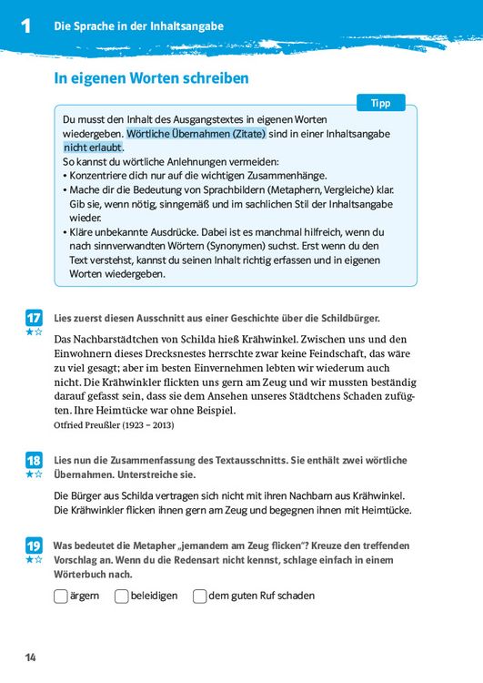 Produktbild: Klett 10-Minuten-Training Deutsch Aufsatz Inhaltsangabe 6. - 8. Klasse