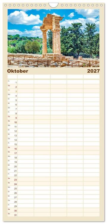 Produktbild: Familienplaner 2027 - Magna Graecia - Griechische antike St&auml;tten in S&uuml;ditalien mit 5 Spalten (Wandkalender, 21 x 45 cm) CALVENDO