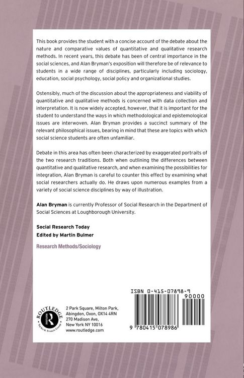 Produktbild: Quantity and Quality in Social Research