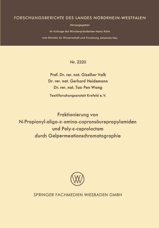 Produktbild: Fraktionierung von N-Propionyl-oligo-&epsilon;-aminocaprons&auml;urepropylamiden und Poly-&epsilon;-caprolactam durch Gelpermeationschromatographie