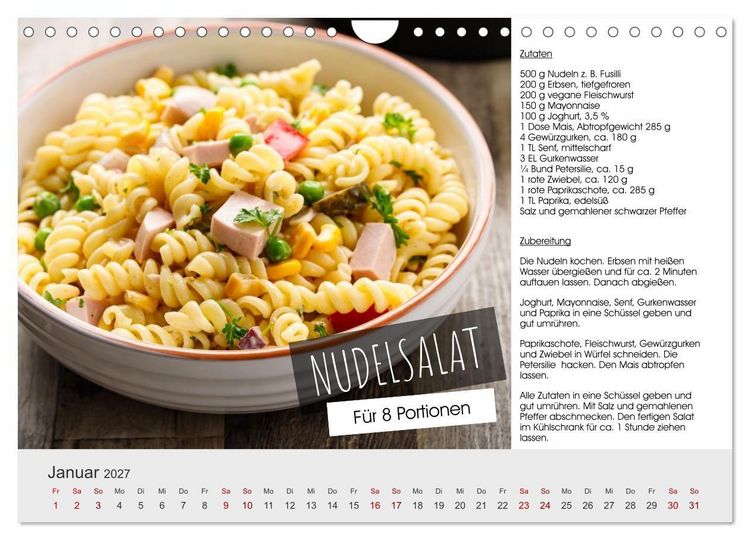 Produktbild: Vegetarisch - leicht und lecker (Wandkalender 2027 DIN A4 quer), CALVENDO Monatskalender