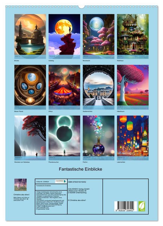 Produktbild: Fantastische Einblicke (hochwertiger Premium Wandkalender 2026 DIN A2 hoch), Kunstdruck in Hochglanz